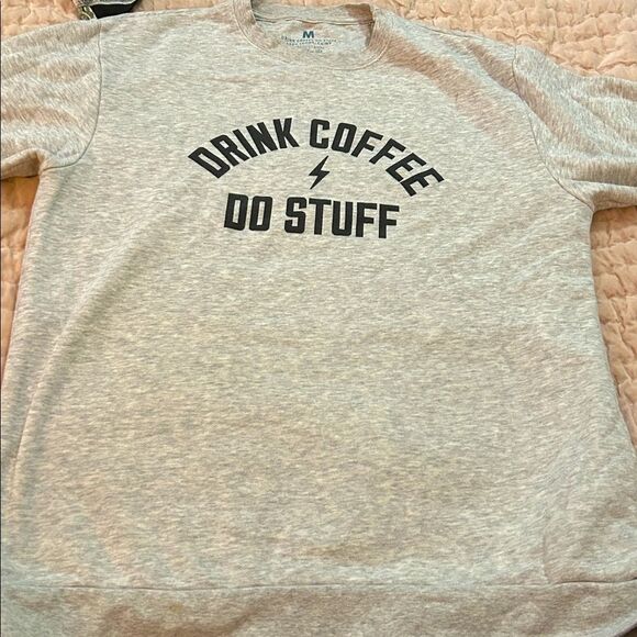 Drink Coffee Do Stuff Gray Sweatshirt lake Tahoe, California organic size medium - Picture 8 of 9